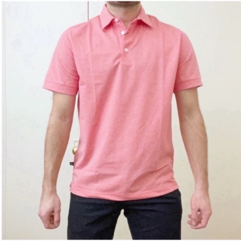 Mizzen+Main Wilson Golf Polo Shirt Red Heather Men’s Size Medium New Trim Fit